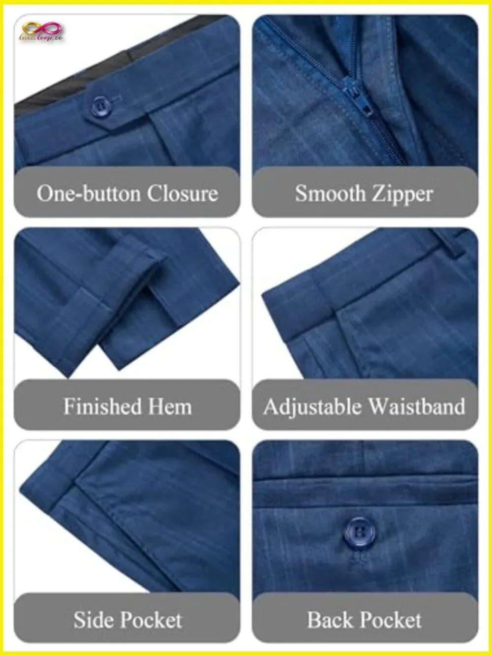 Slim Fit Plaid Suit Set Modern Classic Business Casual Wedding Office Formal